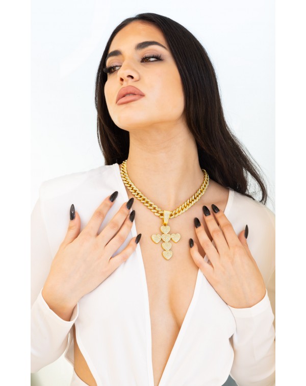 Σταυρός από καρδιές με ζιργ...