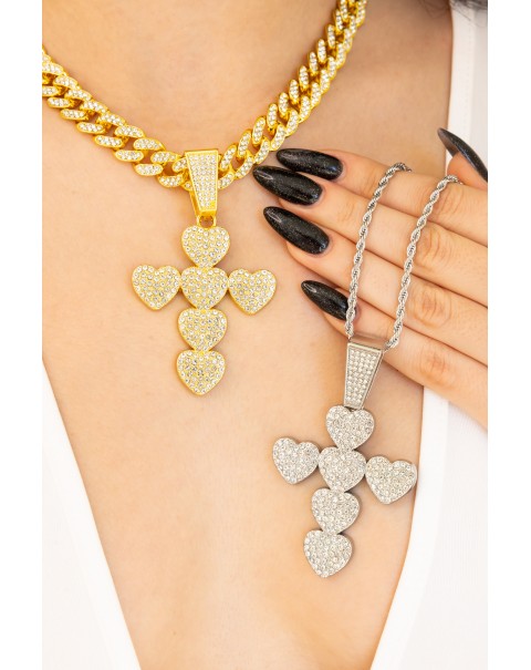 Σταυρός από καρδιές με ζιργκόν