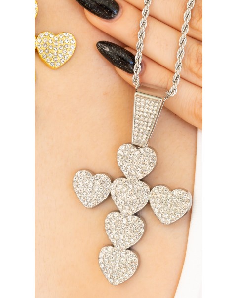 Σταυρός από καρδιές με ζιργκόν