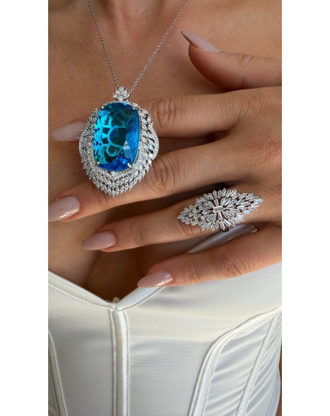 Κρεμαστό στοιχείο με κρύσταλλο και ζιργκόν 