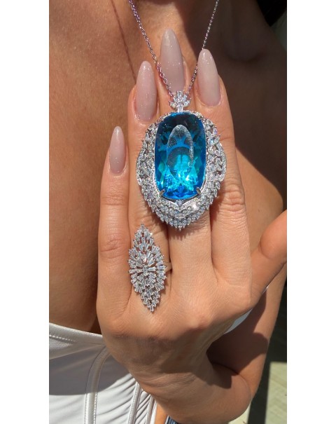 Κρεμαστό στοιχείο με κρύσταλλο και ζιργκόν 