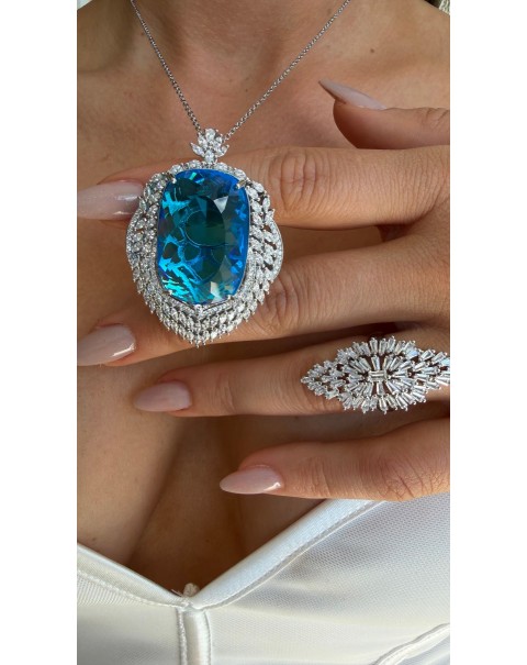 Κρεμαστό στοιχείο με κρύσταλλο και ζιργκόν 