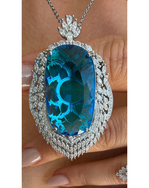 Κρεμαστό στοιχείο με κρύσταλλο και ζιργκόν 