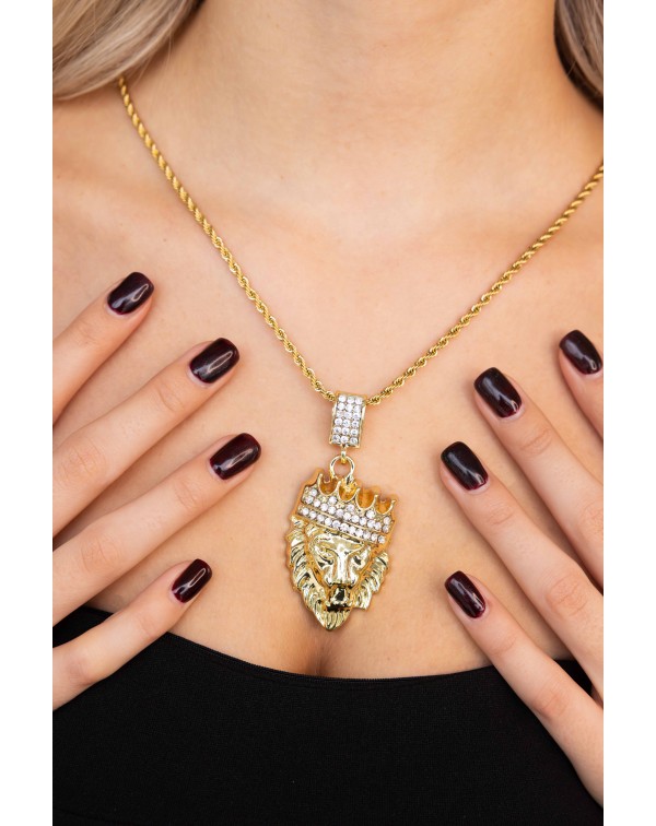 Κολιέ με κρεμαστό λιοντάρι