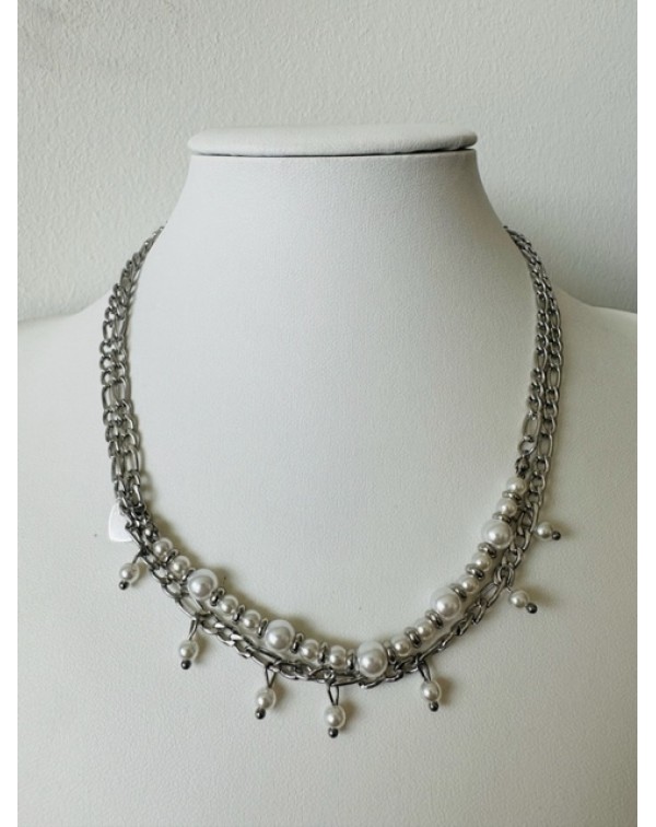 Κολιέ με διπλή αλυσίδα και �...