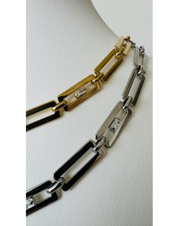 Κολιέ αλυσίδα με ορθογώνιο�...