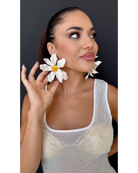 Σκουλαρίκια καρφωτά λουλούδι