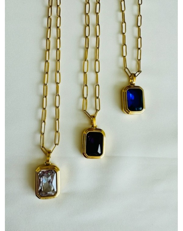 Κολιέ με κρυστάλλινο κρεμα�...