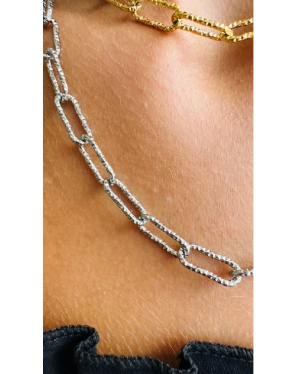 Κολιέ διπλό δίχρωμο