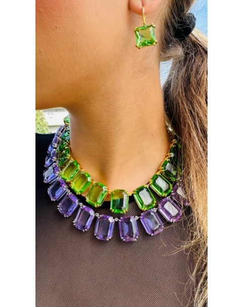 Riviera necklace with big crystals
