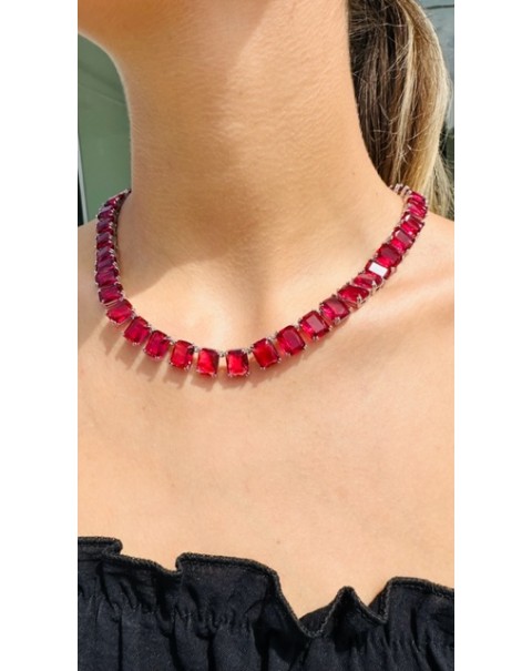 Riviera necklace with big crystals