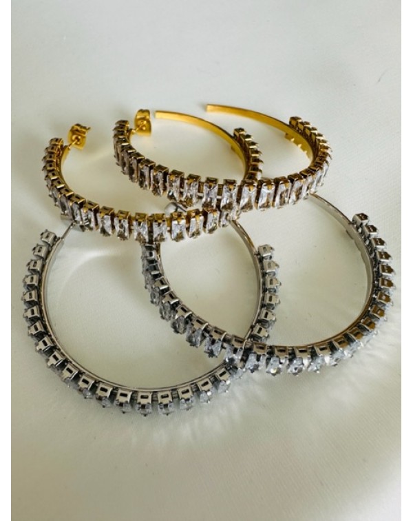 Σκουλαρίκια κρίκοι με ζιργ�...